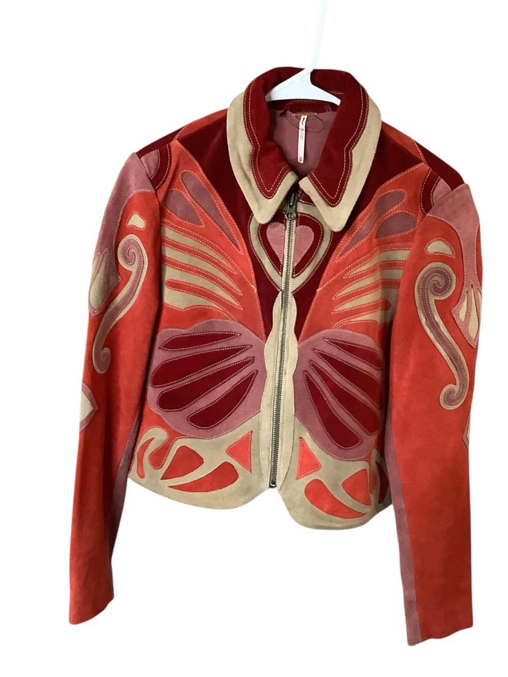 Free People Stars Are Psychedelic Suede Jacket  Size XS
